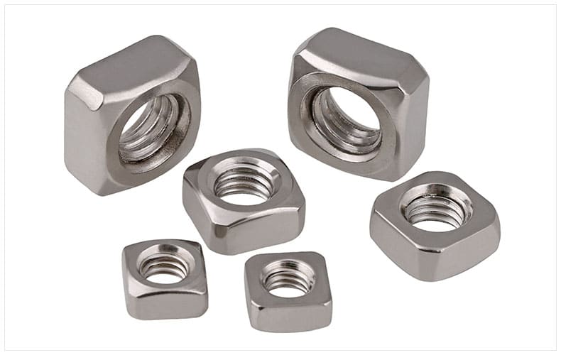 Finished stainless steel square nut