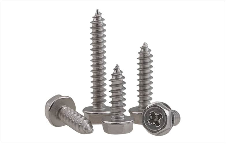 Finished SS Hex flange self tapping screws